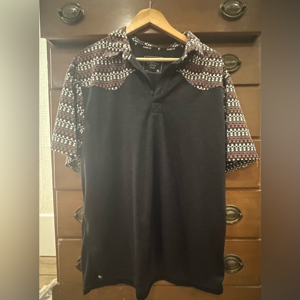 Men’s XLg polo shirt Rank / smoke free pet free